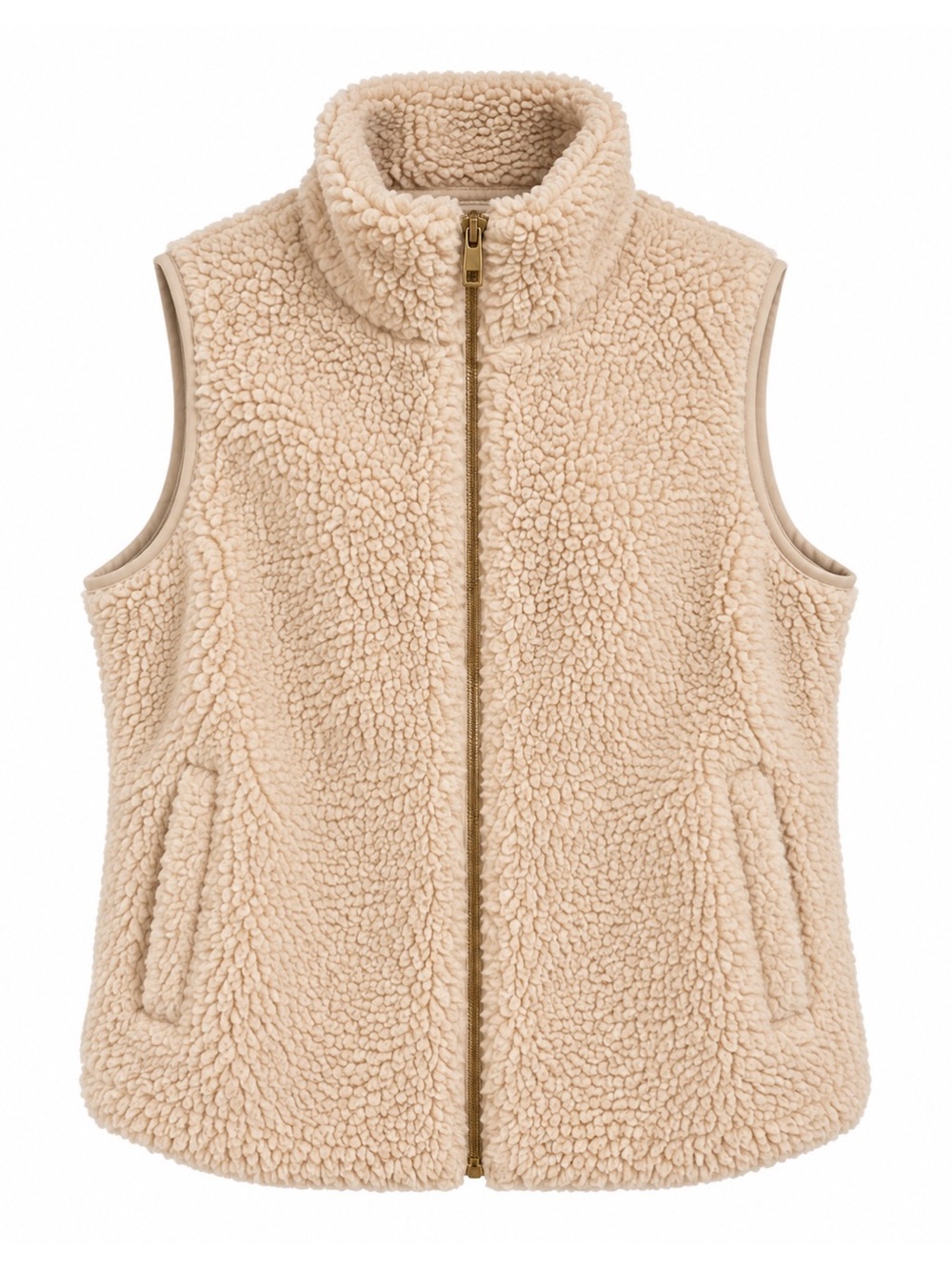 Mossimo Supply Co Tan/Cream Sherpa Zip Up Vest Womens Size XXL